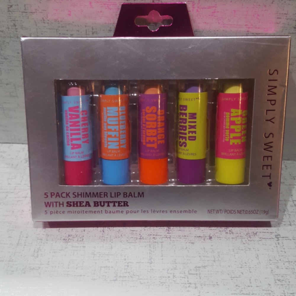 5 Shimmer Lip Balm with Shea Butter